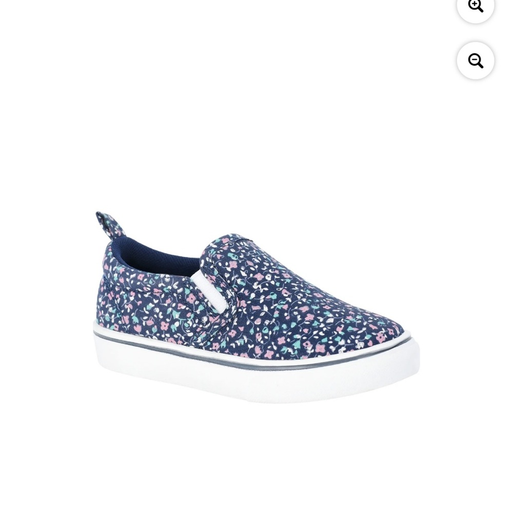 Kids Floral Slip-On Sneakers - Navy
